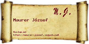 Maurer József névjegykártya